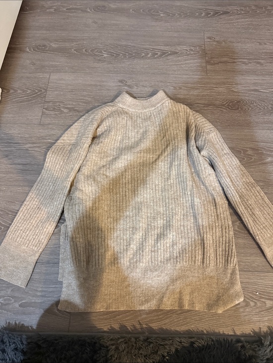 H&M Sweaters - H&M Light Beige Ribbed Mock Neck Sweater